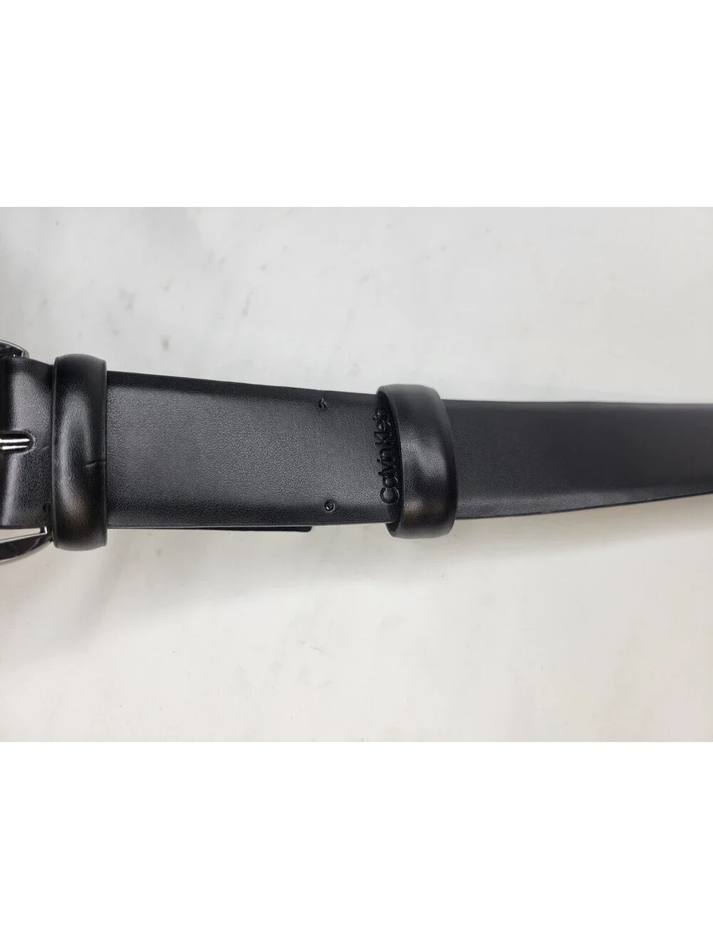 Calvin Klein Womens Black Leather Pant Belt Double Loop Sz Small **SEE DETAILS**